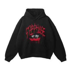 SP Red Graffiti Oversized Fleece Hoodie - IMG
