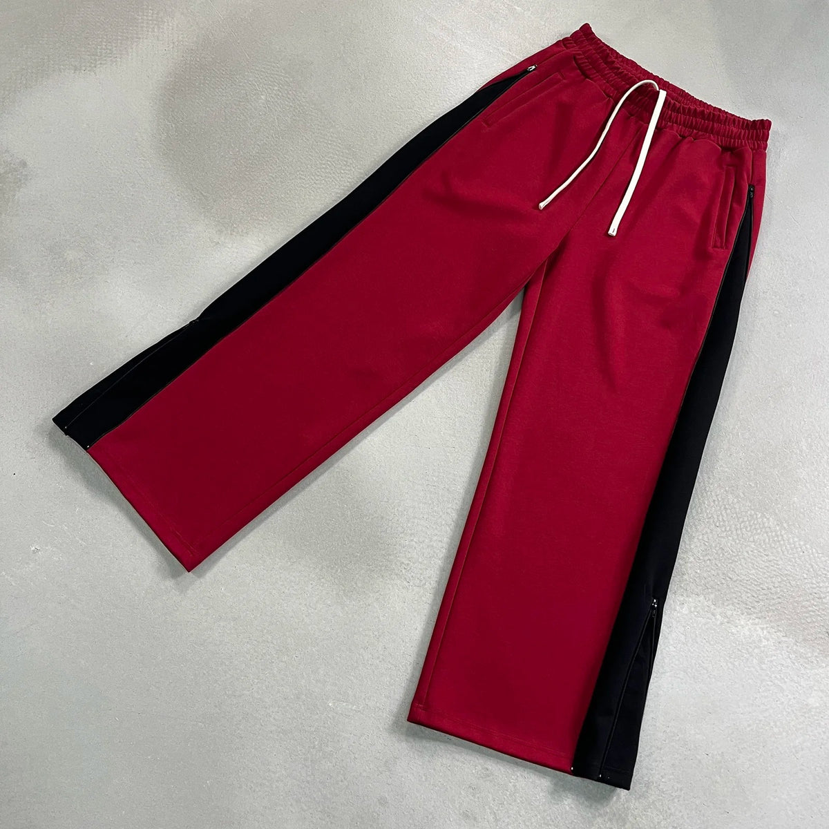 Side Stripe Oversized Wide Leg Sweatpants Y2K Colorblock Streetwear - IMG