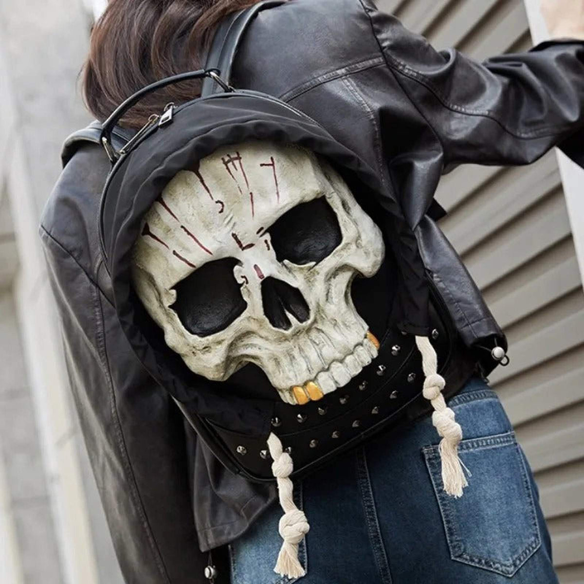 Skull Rivet Punk Backpack - IMG