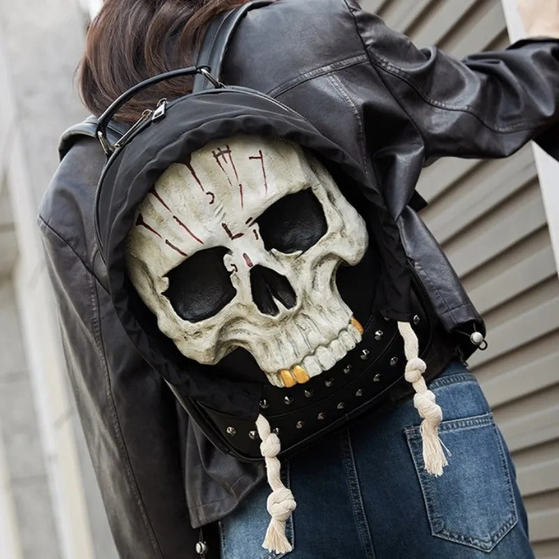 Skull Rivet Punk Backpack