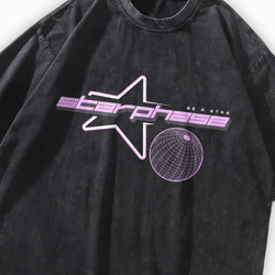 Starphase Sci-Fi Oversized Washed Graphic T-Shirt - IMG