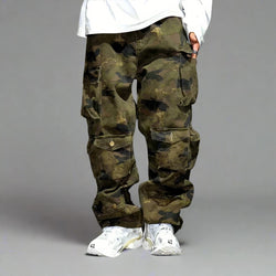 Tactical Multi-Pocket Camo Baggy Cargo Jeans - IMG