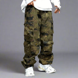 Tactical Multi-Pocket Camo Baggy Cargo Jeans - IMG