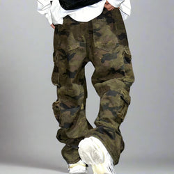 Tactical Multi-Pocket Camo Baggy Cargo Jeans - IMG