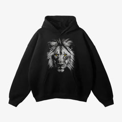 The Lion Oversized Fleece Graphic Hoodie - IMG