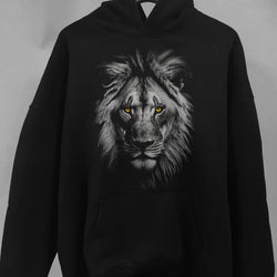 The Lion Oversized Fleece Graphic Hoodie - IMG