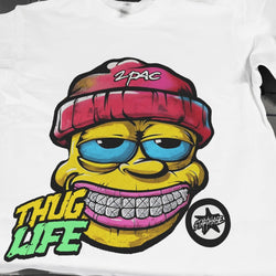 Hip Hop Cartoon Graffiti Graphic T-Shirt - IMG