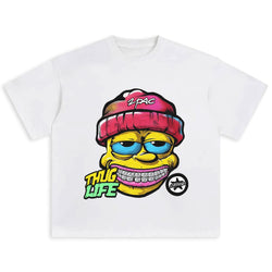 Hip Hop Cartoon Graffiti Graphic T-Shirt - IMG