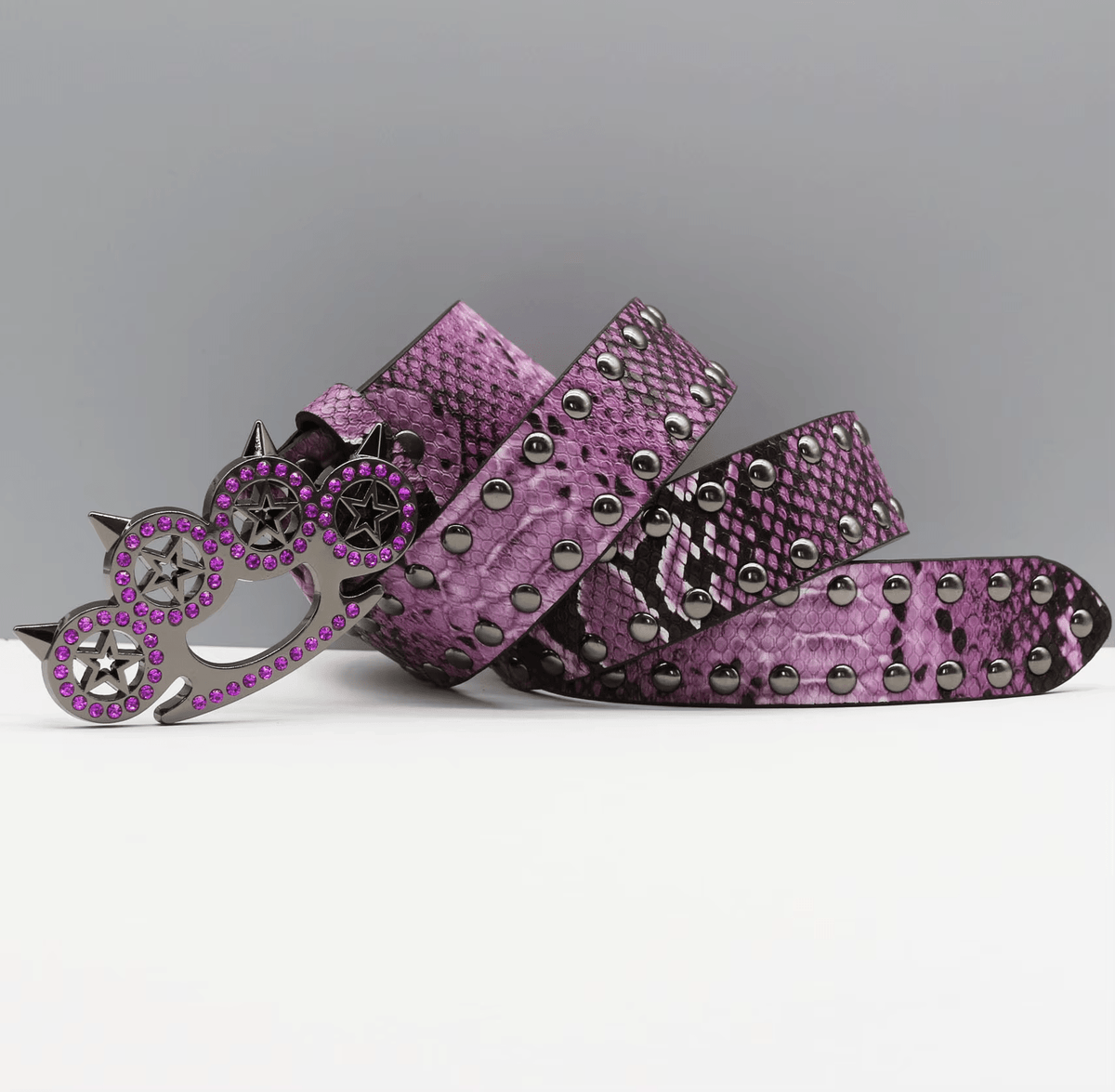 Tiger Claw Knuckle Belt Purple Python - IMG