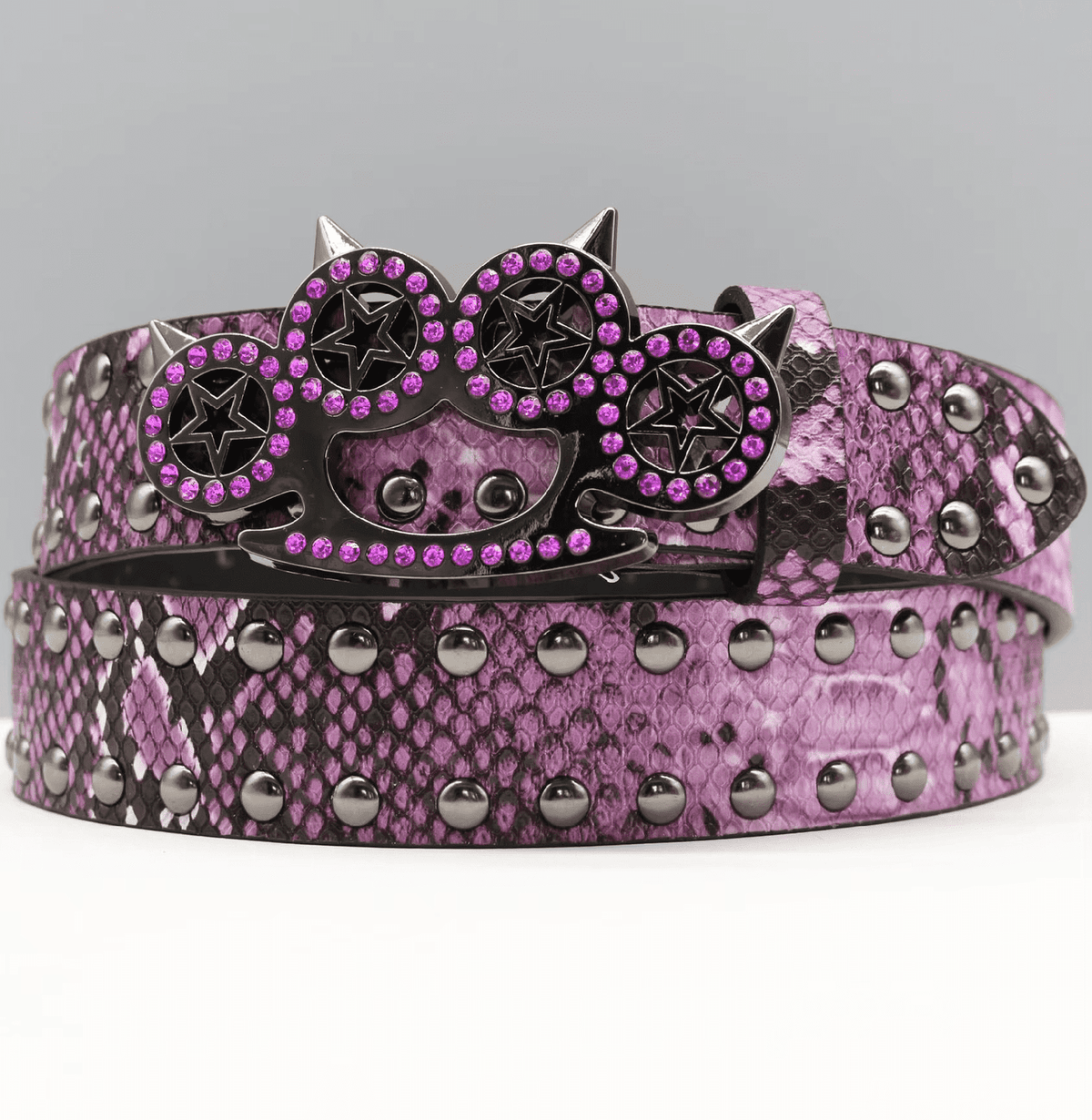 Tiger Claw Knuckle Belt Purple Python - IMG
