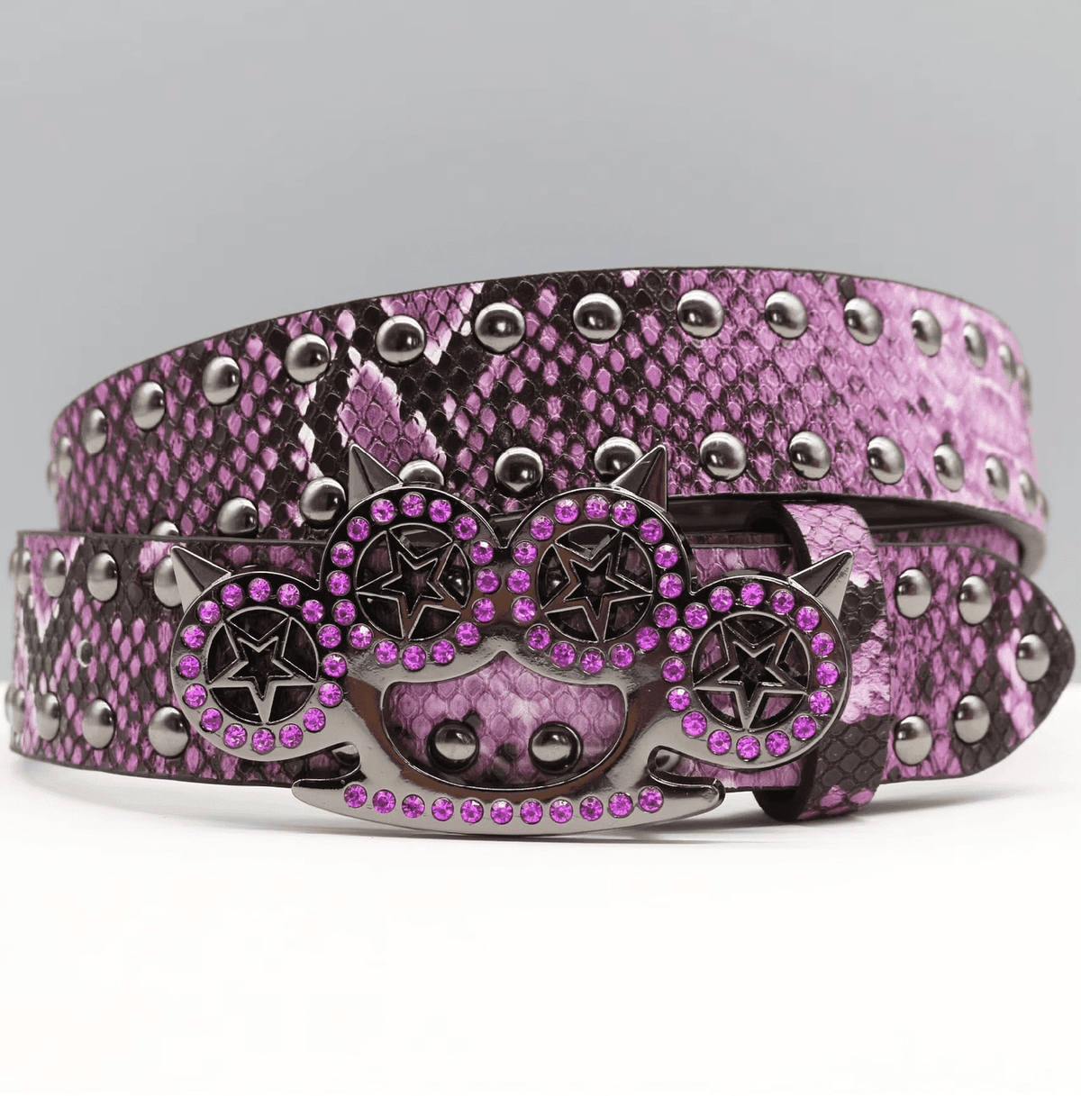 Tiger Claw Knuckle Belt Purple Python - IMG