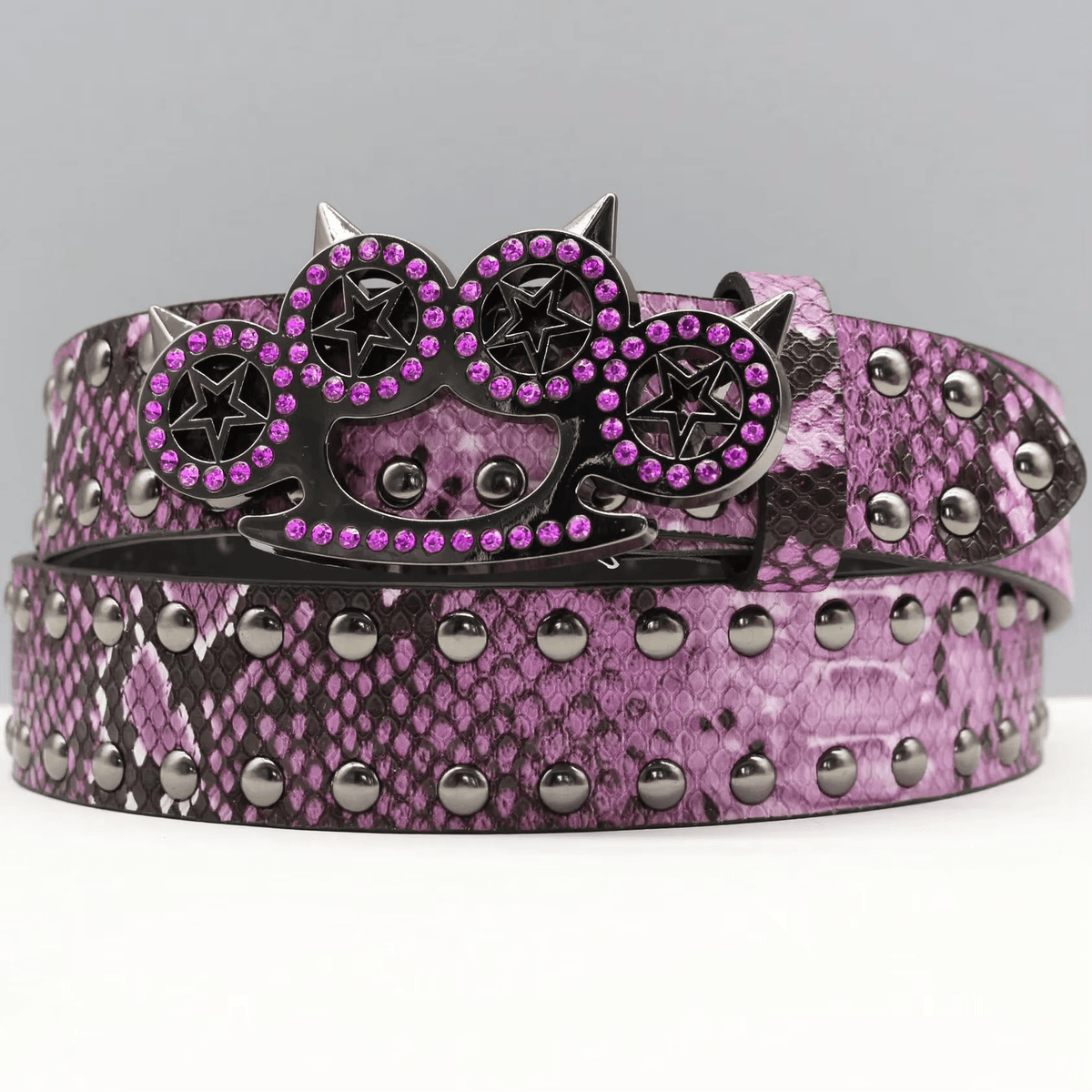 Tiger Claw Knuckle Belt Purple Python - IMG