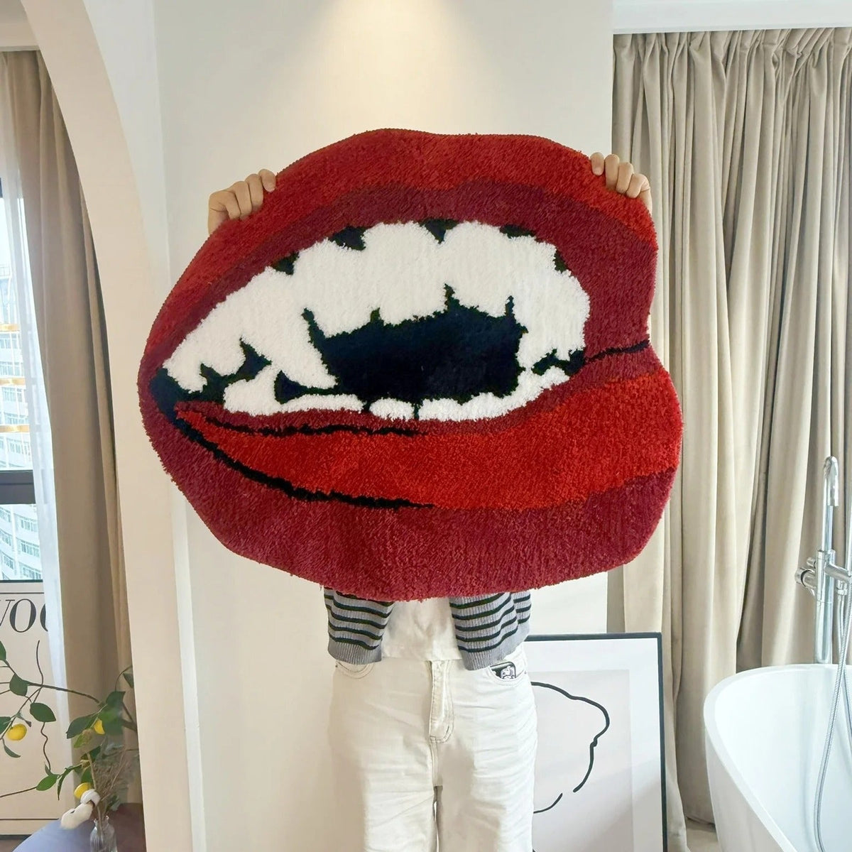 Vampire Lips Tufted Statement Rug - IMG