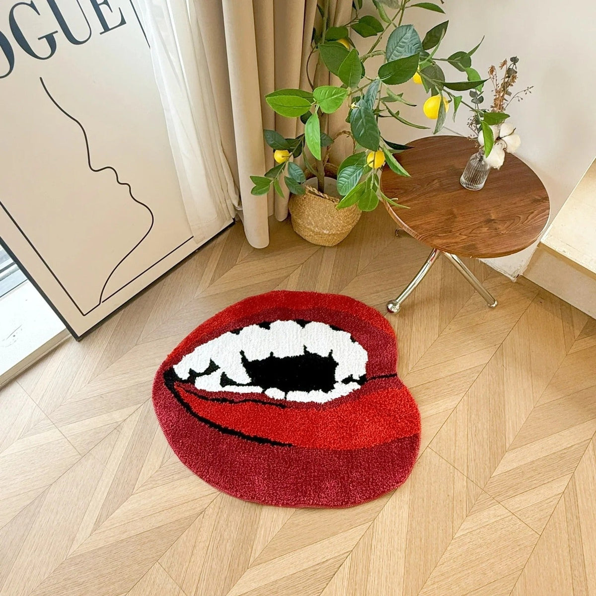 Vampire Lips Tufted Statement Rug - IMG