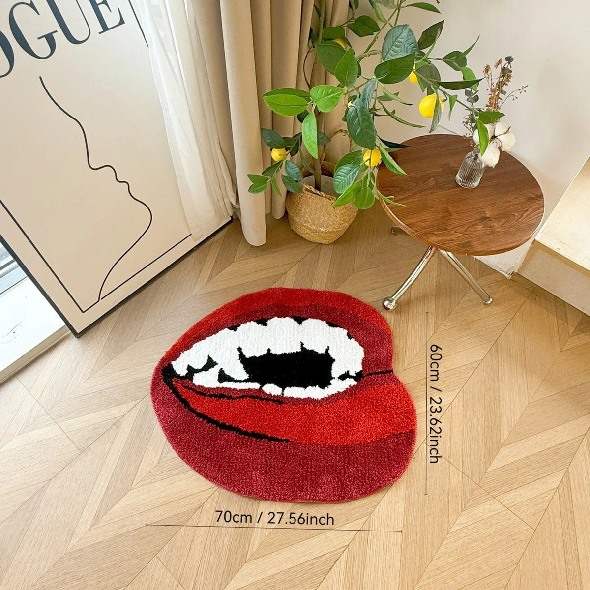 Vampire Lips Tufted Statement Rug - IMG