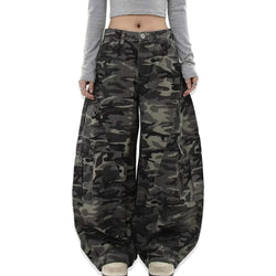 Wide Leg Baggy Camouflage Cargo Pants - IMG