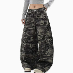 Wide Leg Baggy Camouflage Cargo Pants - IMG
