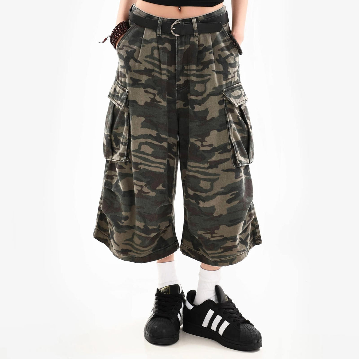 Camouflage Y2K Baggy Cargo Shorts - IMG
