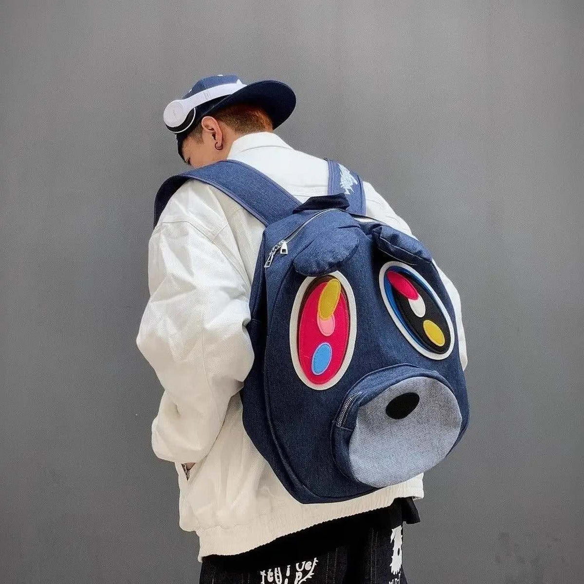 Y2K Denim Bear Backpack - IMG