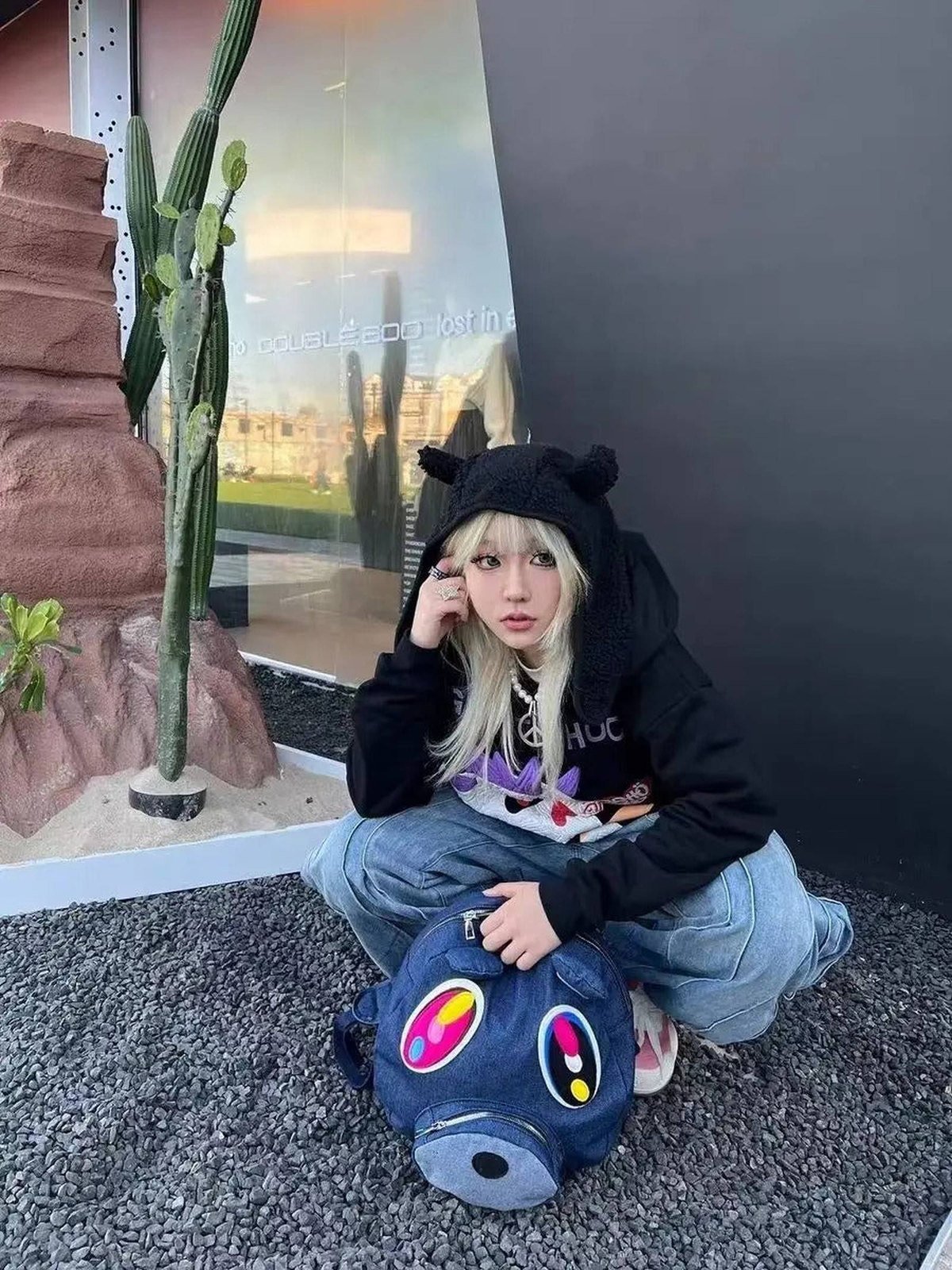 Y2K Denim Bear Backpack - IMG