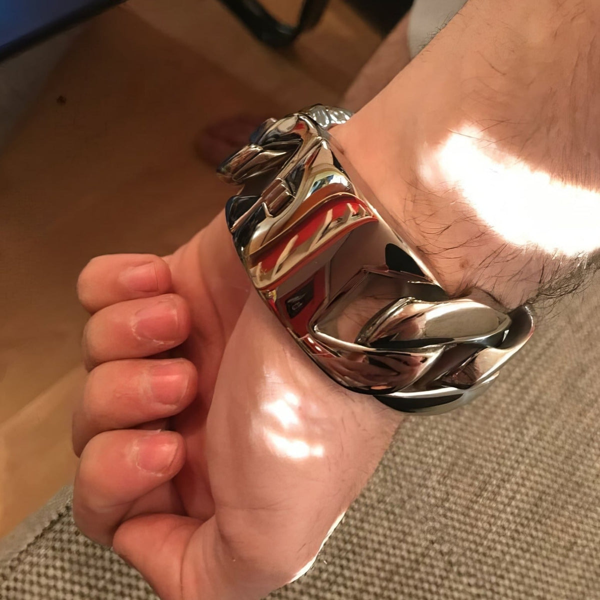 Big Curb Chunky Cuban Chain Hip-Hop Bracelet - IMG