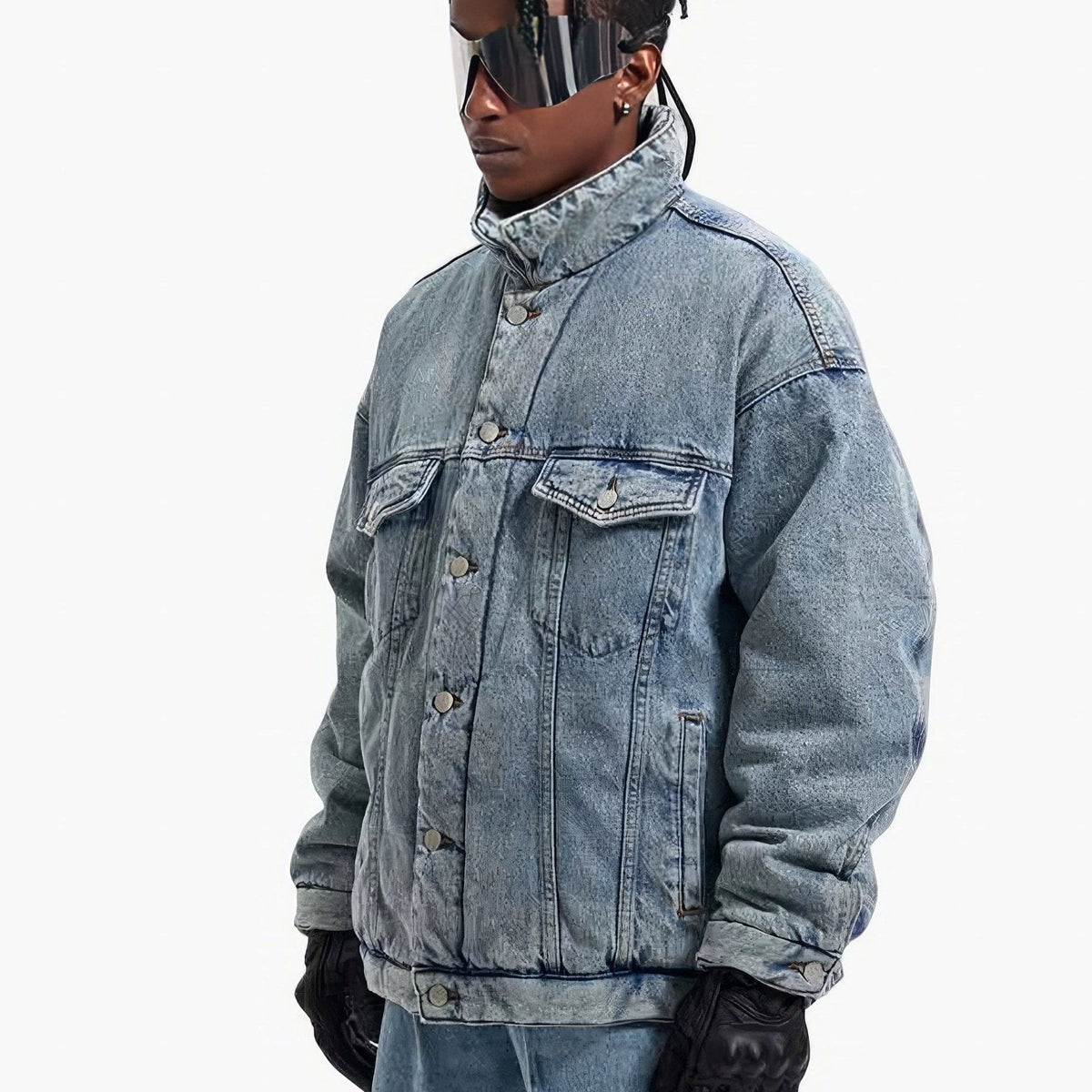 Distressed Oversized Denim Detroit Jacket - IMG