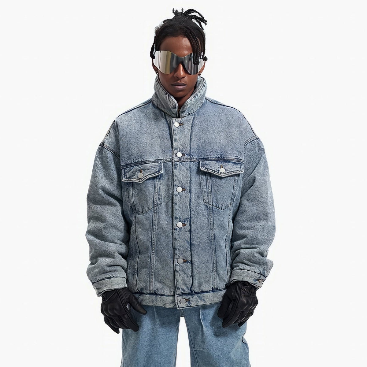 Distressed Oversized Denim Detroit Jacket - IMG