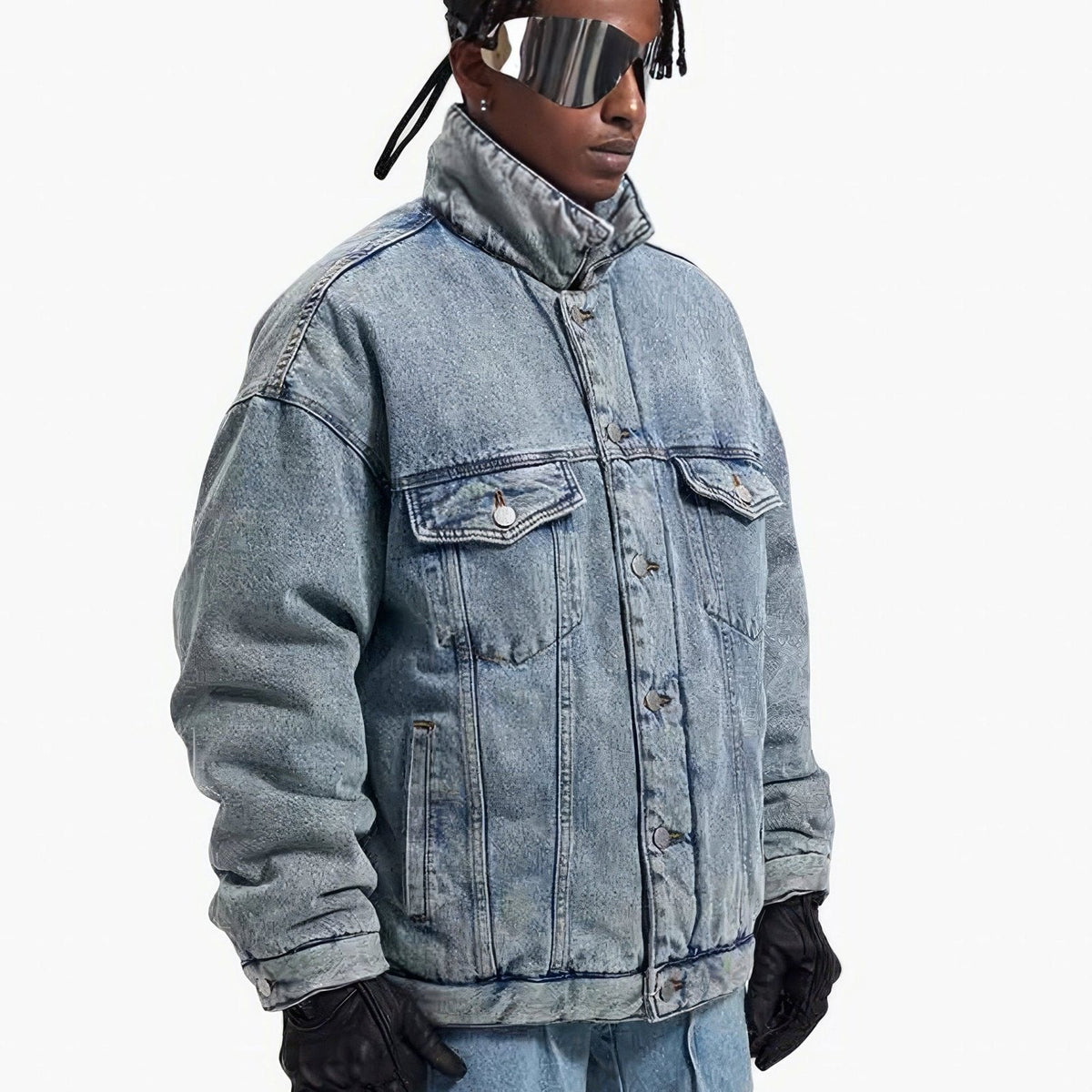 Distressed Oversized Denim Detroit Jacket - IMG