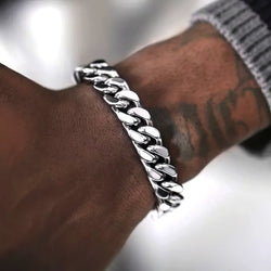Luxurious Stainless Steel Cuban Link Chain Bracelet - IMG