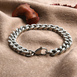 Luxurious Stainless Steel Cuban Link Chain Bracelet - IMG