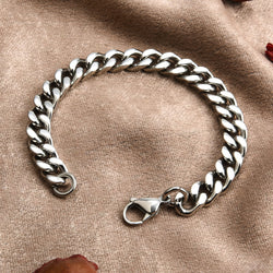 Luxurious Stainless Steel Cuban Link Chain Bracelet - IMG