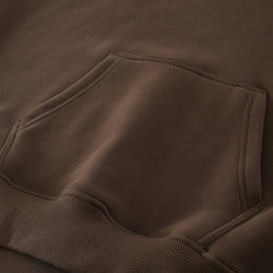 Oversized Solid Fleece Pullover Hoodie - IMG