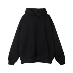 Oversized Solid Fleece Pullover Hoodie - IMG