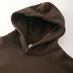 Oversized Solid Fleece Pullover Hoodie - IMG