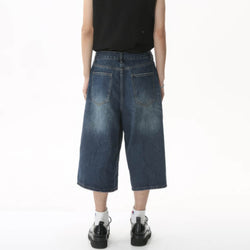 Retro Distressed Hip-Hop Denim Baggy Shorts - IMG