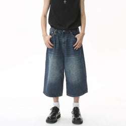 Retro Distressed Hip-Hop Denim Baggy Shorts - IMG