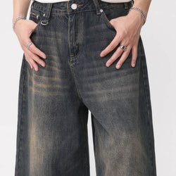 Retro Distressed Hip-Hop Denim Baggy Shorts - IMG